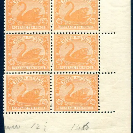 1910 10d rose-orange in bottom right hand selvedge ...