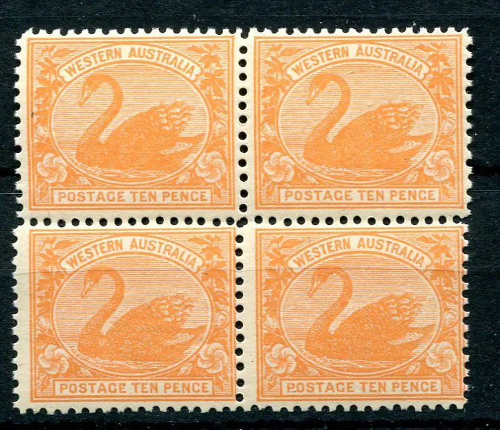 1910 10d rose-orange block of 4. Fresh MUH with ... Image 1++