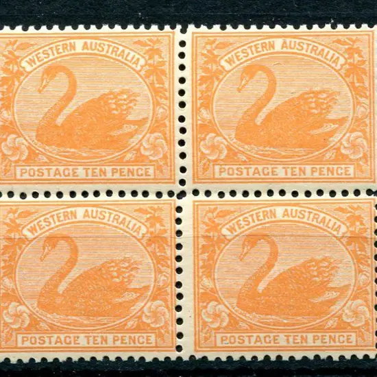 1910 10d rose-orange block of 4. Fresh MUH with ...