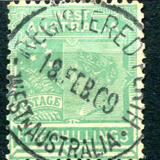 1907 5/- emerald-green. Fine used with neat ...