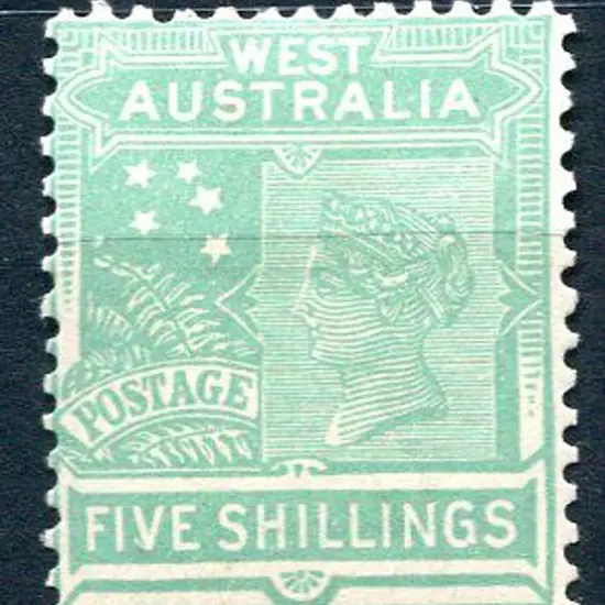 1907 5/- emerald-green with upright wmk. MLH, top ...