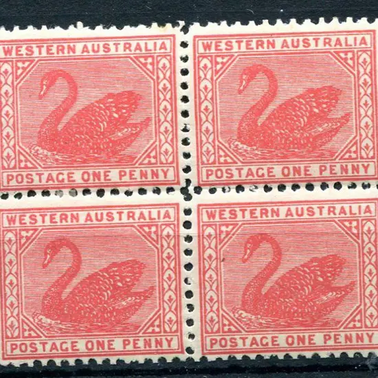 1905 1d carmine-red block of 4. MUH/MLH. SG 151a, ...