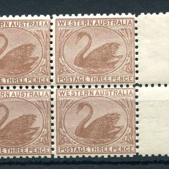 1905 3d brown, perf. 11 block of 4. MUH/MLH with ...