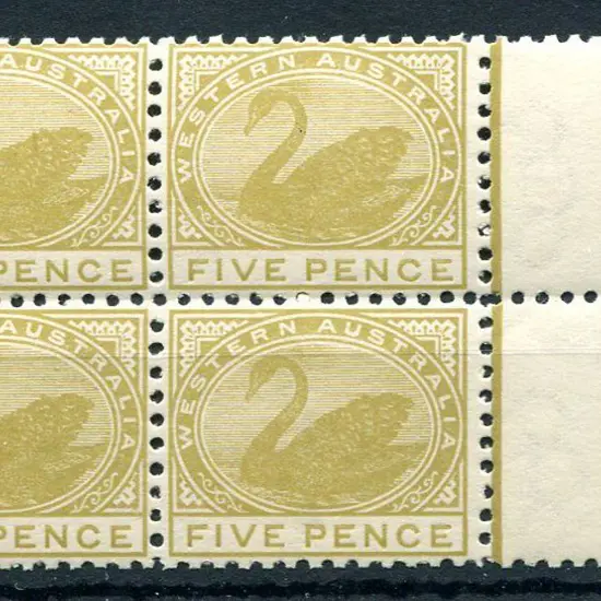 1905 5d pale olive-bistre block of 4. MUH with ...