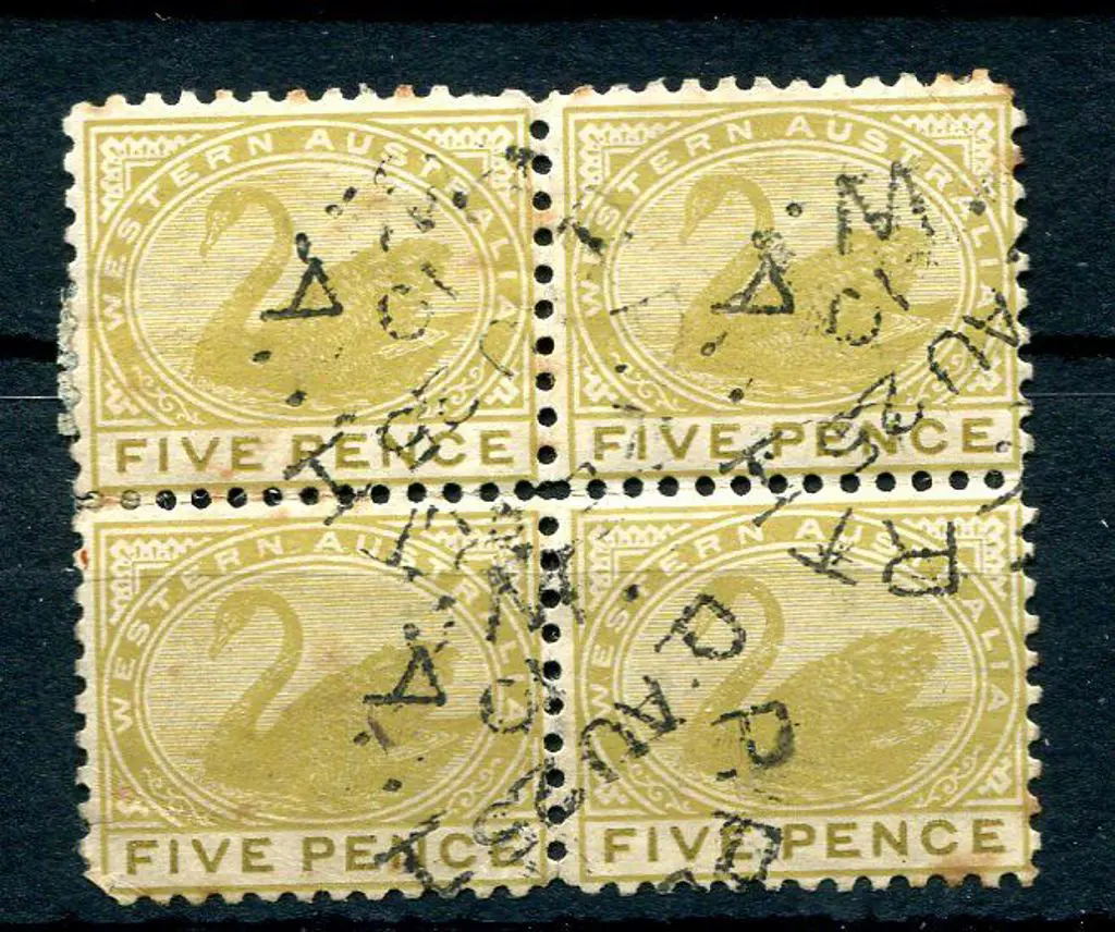 1905 5d pale olive bistre. Used block of 4 with ... Image 1++