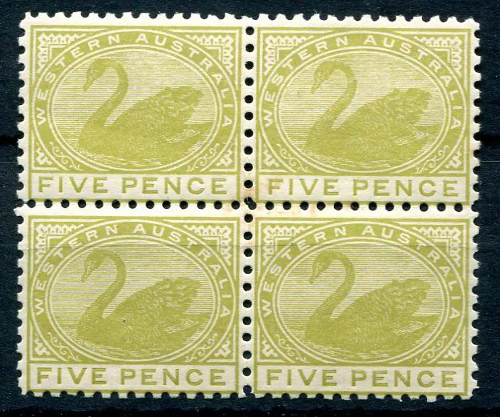 1905 5d olive-green block of 4. MUH, some light ... Image 1++