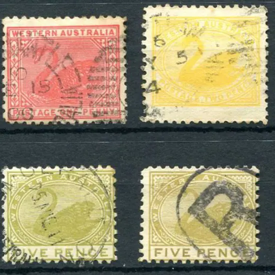 1905/12 1d (2), 2d, 3d (normal & perfined "OS"), ...