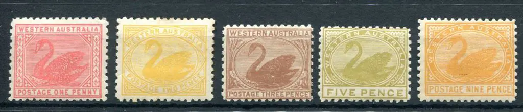 1905/12 1d rose pink, 2d, 3d, 5d olive-bistre & 9d ... Image 1++