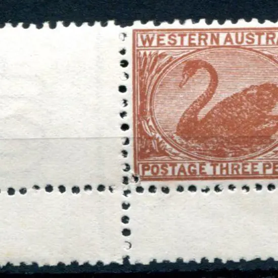 1912 3d brown with selvedge on thin ready gummed ...