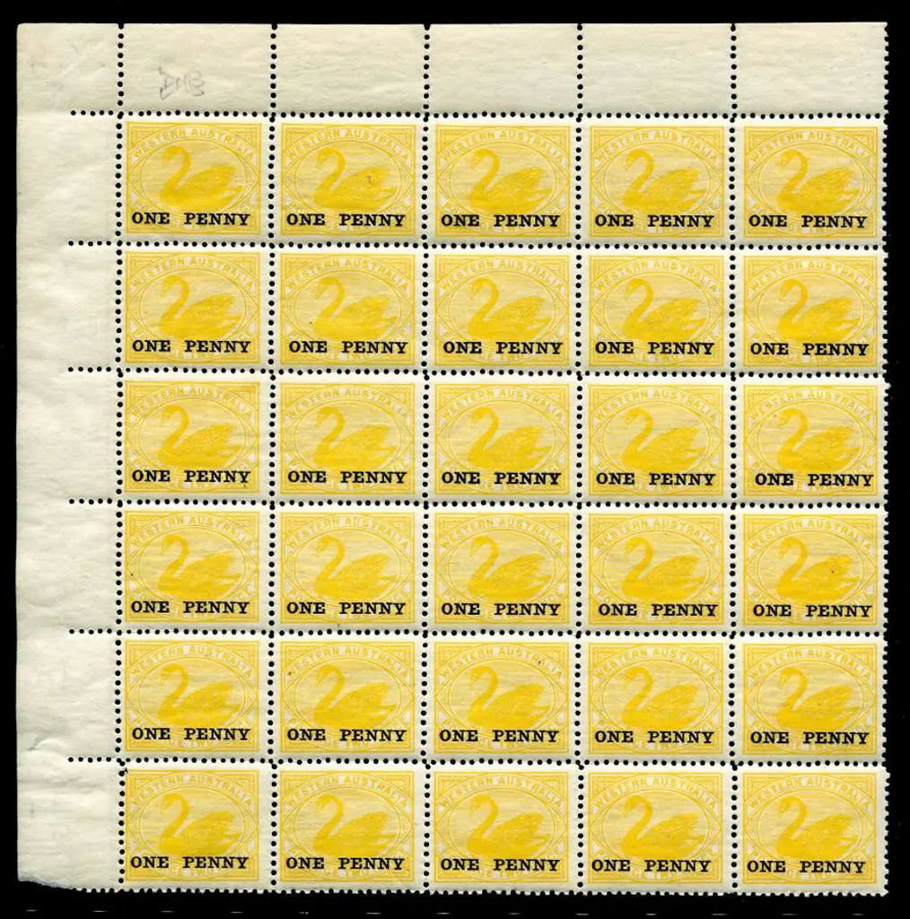 1912 "ONE PENNY" surcharge on 2d yellow x 120. As ... Image 1++