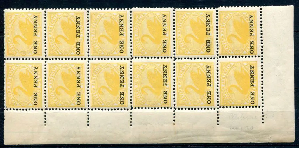 1912 "ONE PENNY" on 2d yellow in lower left corner ... Image 1++