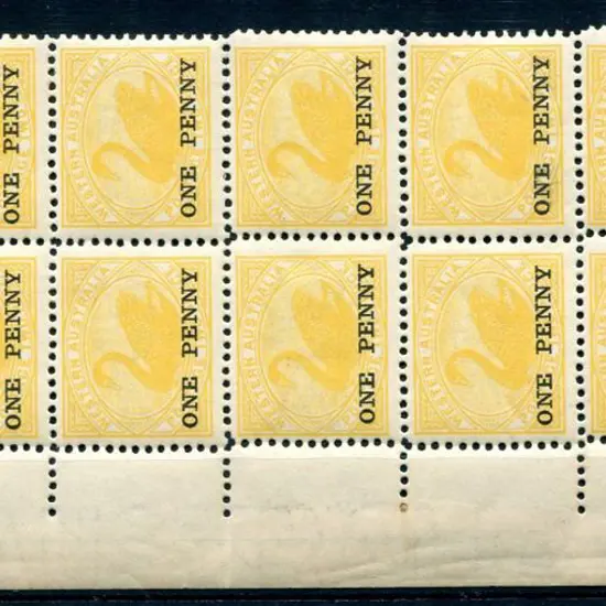 1912 "ONE PENNY" on 2d yellow in lower left corner ...