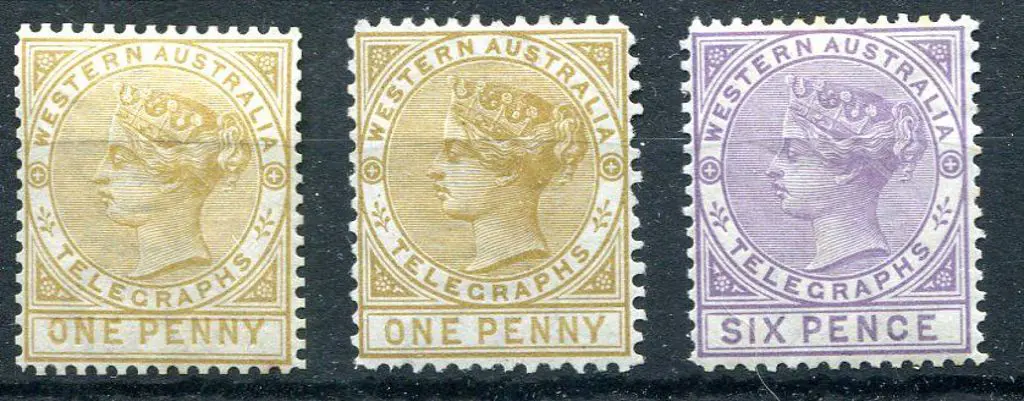 1879 1d bistre in both perfs & 6d lilac Telegraph ... Image 1++