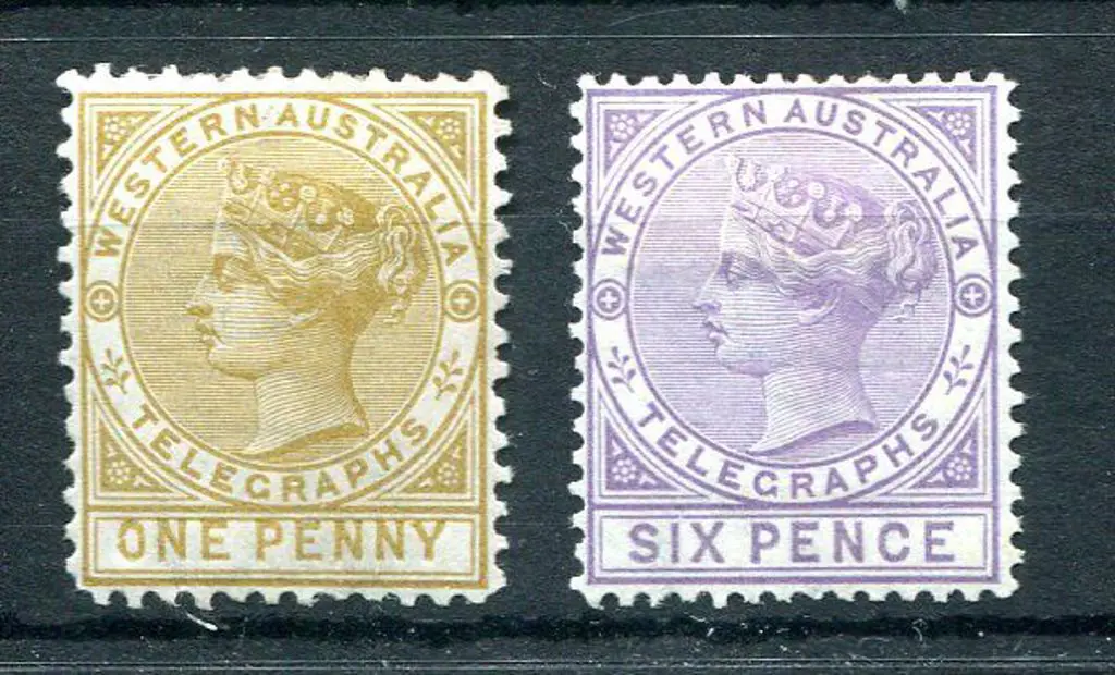 1879 1d bistre, perf. 12½ & 6d lilac, perf. 14. ... Image 1++