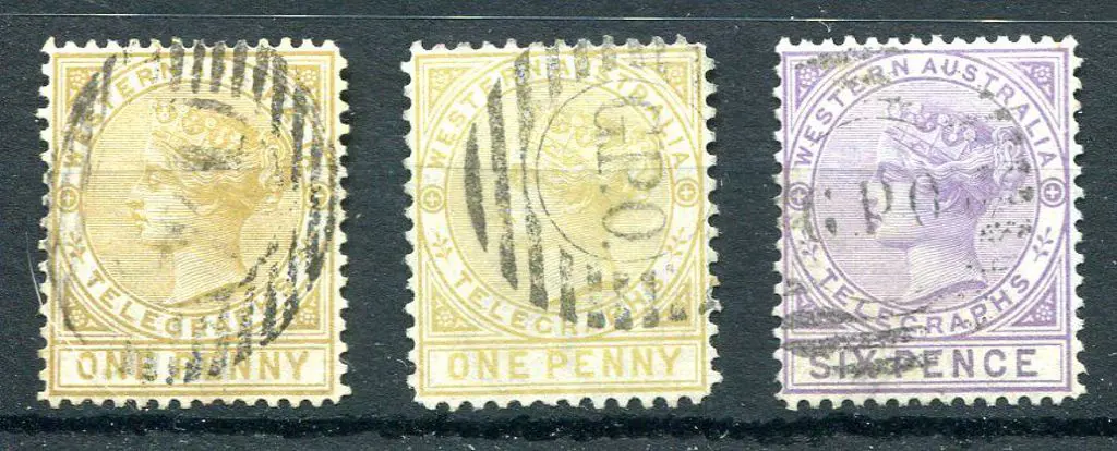 1879 1d bistre in both perfs & 6d lilac Telegraph ... Image 1++