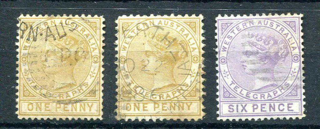 1879 1d bistre in both perfs & 6d lilac Telegraph ... Image 1++