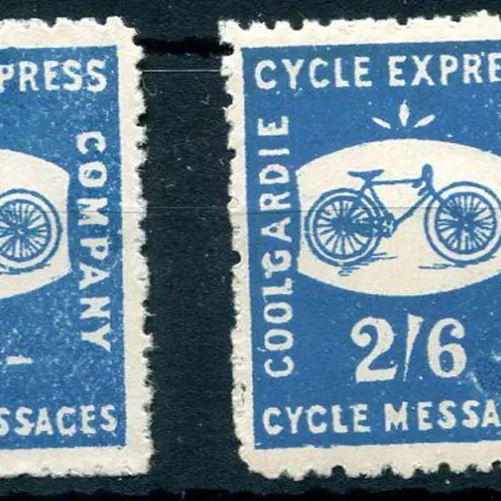 1893 1/- & 2/6d Coolgardie Cycle Express. Unused ...