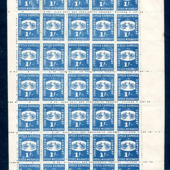 1893 1/- & 2/6d blue Coolgardie Cycle Express in ...