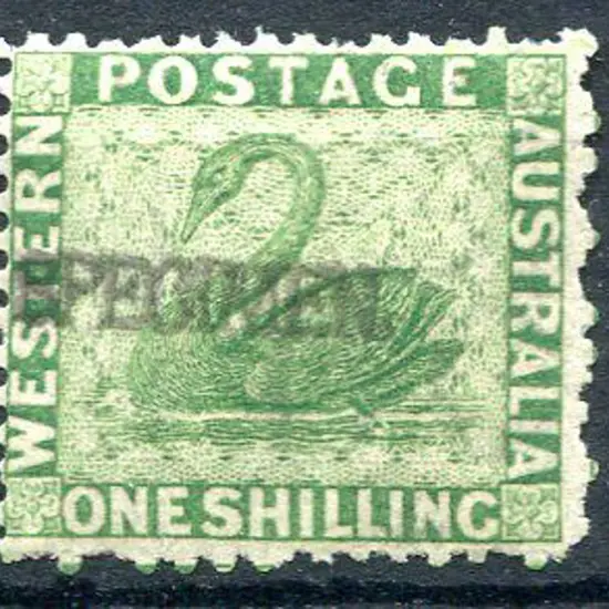1865 1/- bright green, upright Crown/CC wmk, perf ...