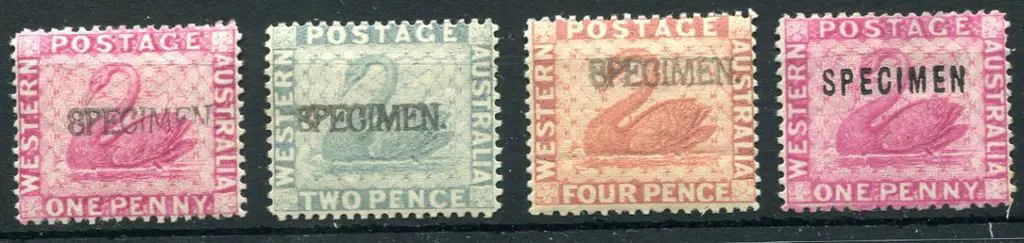 1881 1d carmine-pink, 2d grey & 4d red-brown set ... Image 1++