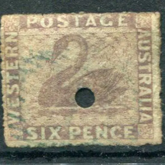1861 6d purple/blued, perf. 14-16 with ...