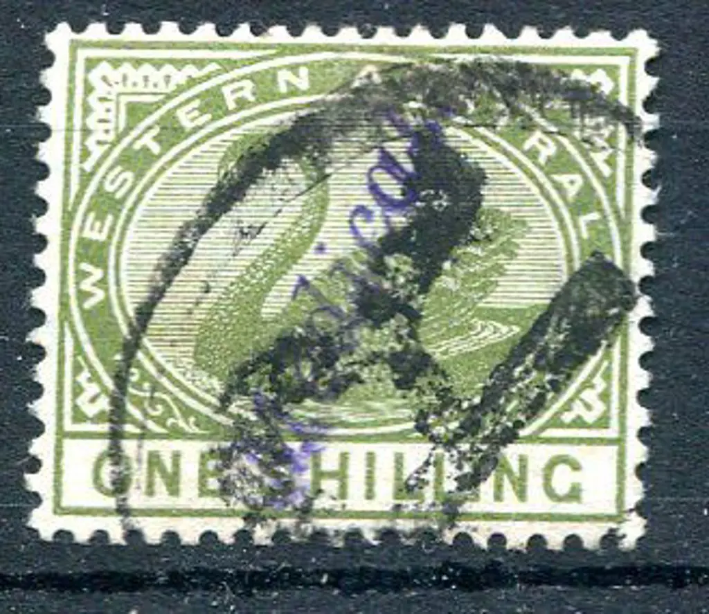 1890 1/- pale olive-green, Crown/CA wmk, perf. 14. ... Image 1++