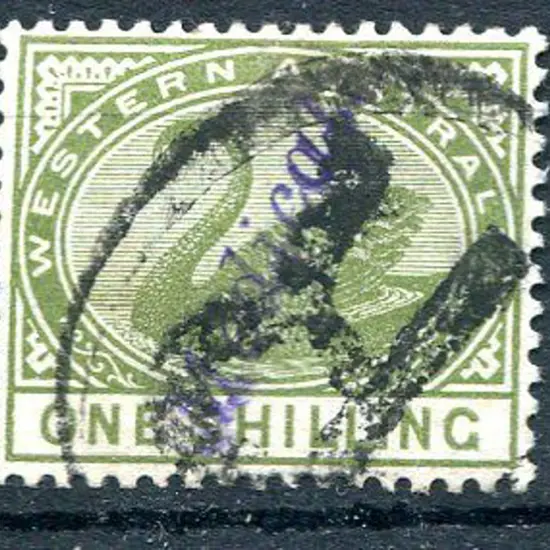 1890 1/- pale olive-green, Crown/CA wmk, perf. 14. ...