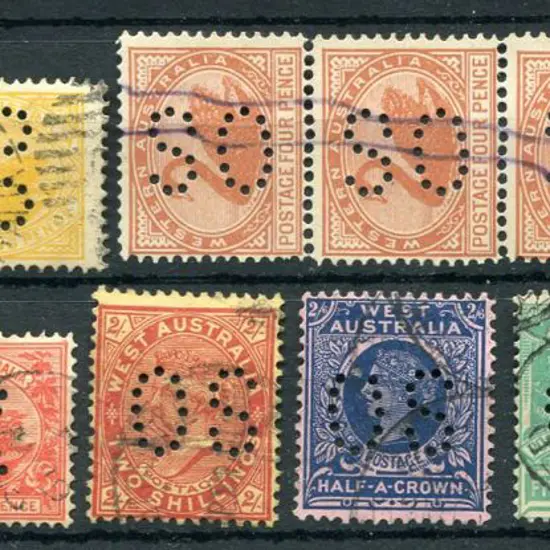 1902-1911 1d, 2d, 4d chestnut (strip 3), 8d, 9d, ...