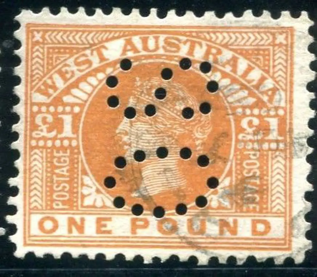 1902 £1 orange-brown perfined "OS". Fine used with ... Image 1++