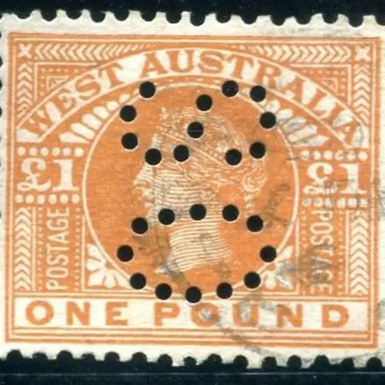 1902 £1 orange-brown perfined "OS". Fine used with ...