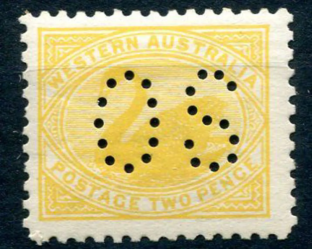 1905 2d yellow, perf. 11, perfined "OS". MVLH. ... Image 1++