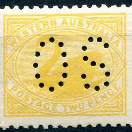 1905 2d yellow, perf. 11, perfined "OS". MVLH. ...