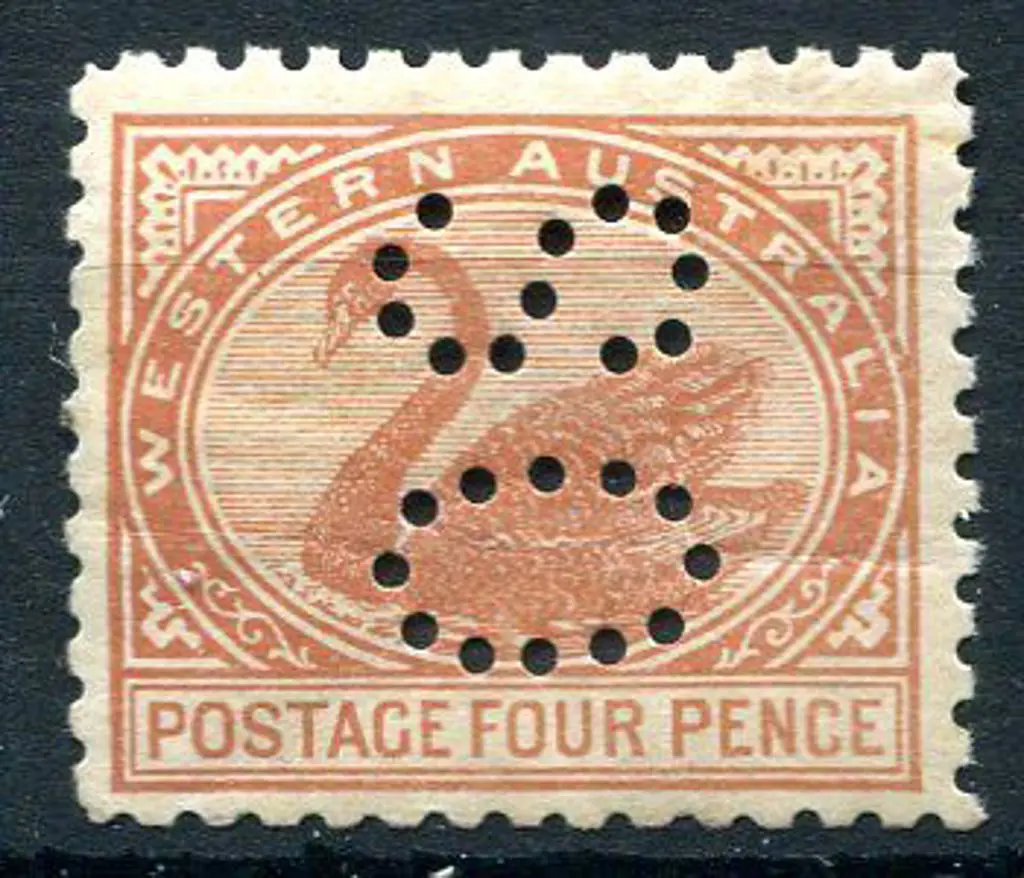 1905 4d yellow-brown, perf. 11, perfined "OS". MH ... Image 1++