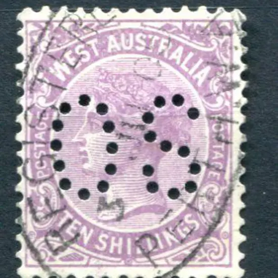 1902/11 10/- deep mauve perfined "OS", V & Crown ...