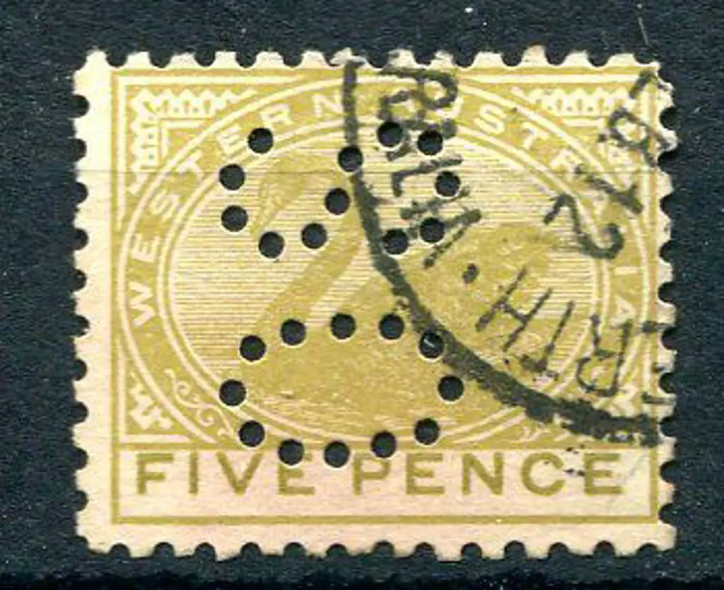 1902 5d bistre, perf 11 perfined "OS" & rare thus. ... Image 1++