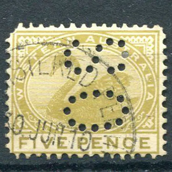 1905 5d bistre perfined "OS". Fine used, top left ...
