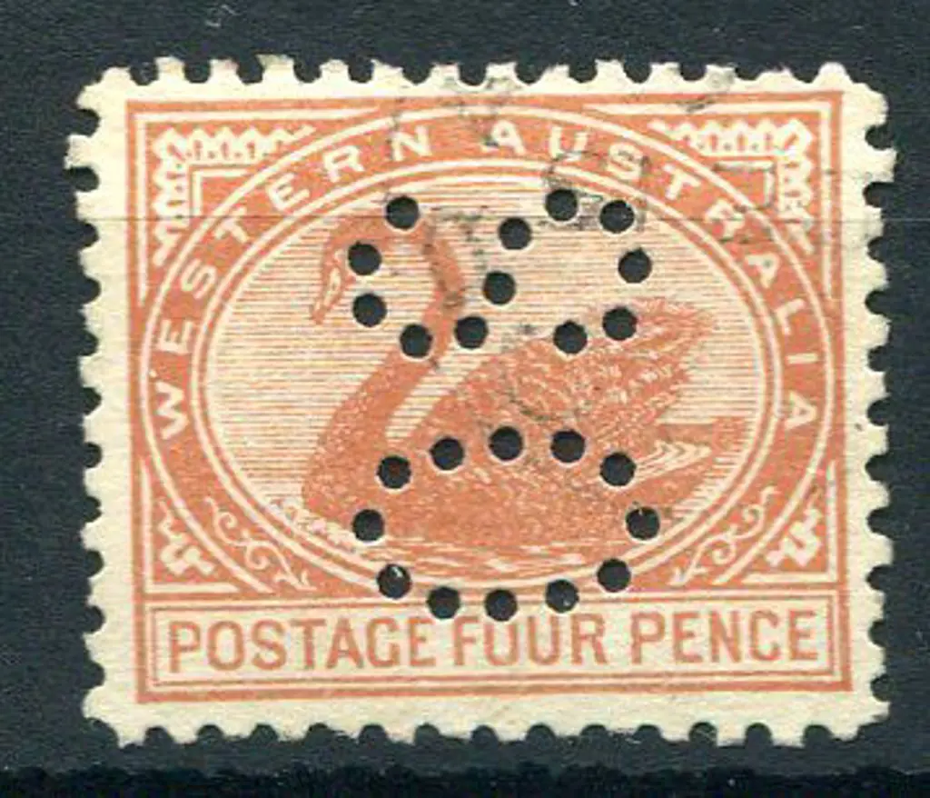 1905 4d pale chestnut perfined "OS". ACSC page ... Image 1++