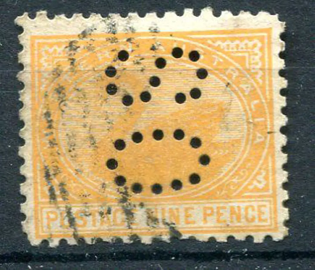 1905 9d orange, perf. 11 perfined "OS". Lightly ... Image 1++