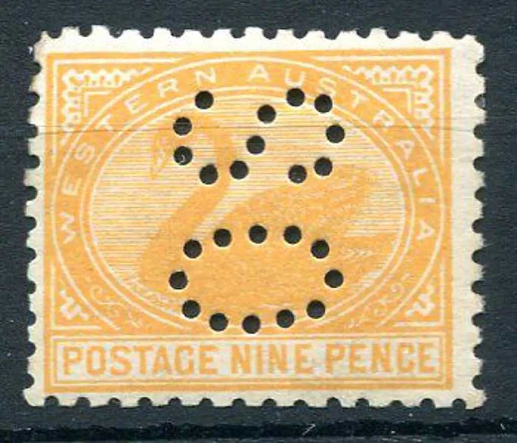 1905 9d orange, perf. 11 perfined "OS". MH, ... Image 1++