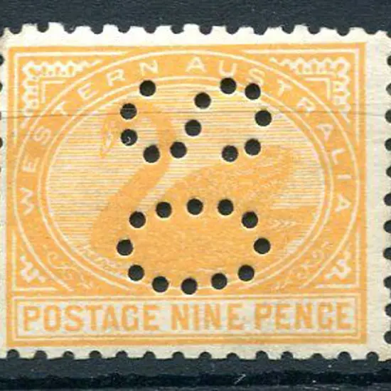 1905 9d orange, perf. 11 perfined "OS". MH, ...