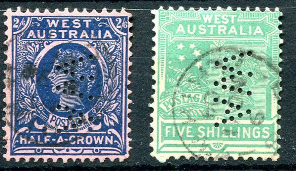 1902 2/6d deep blue/rose & 5/- emerald-green both ... Image 1++
