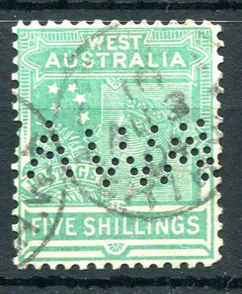 1902 5/- emerald-green with double "WA" horizontal ... Image 1++