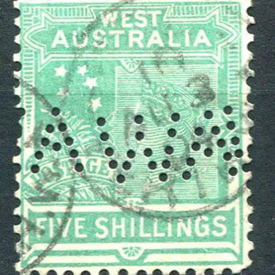 1902 5/- emerald-green with double "WA" horizontal ...