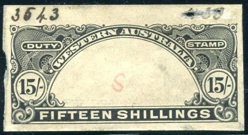 15/- "FIFTEEN SHILLINGS" Die proof in black. Image 1++