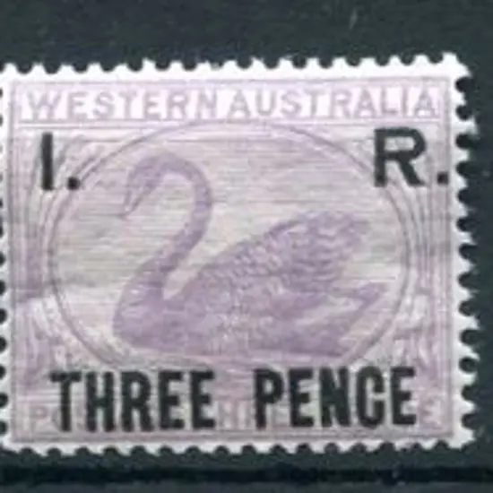 1881 3d lilac swans (unissued) ovptd "I.R." & ...