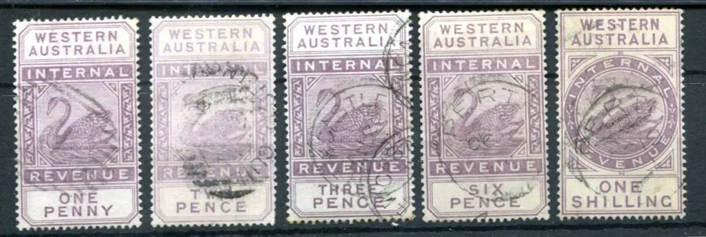 1893 1d, 2d 3d, 6d & 1/- lilac Revenues. Used ... Image 1++