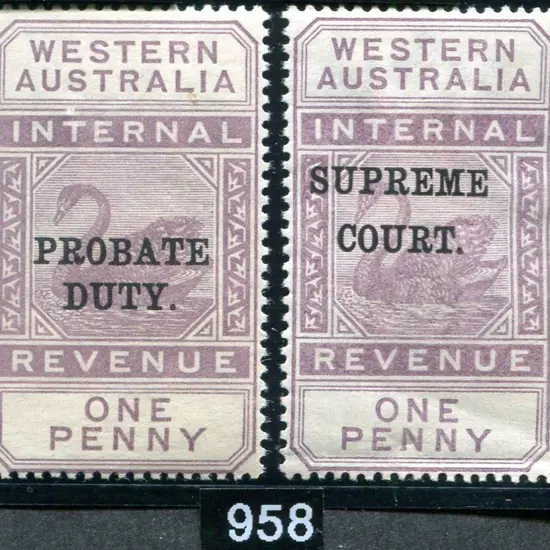1897 1d Internal Revenue, W Crown A wmk, ovptd ...
