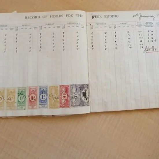 1939 (Nov) - 1940 (June) Wages Book with entries ...