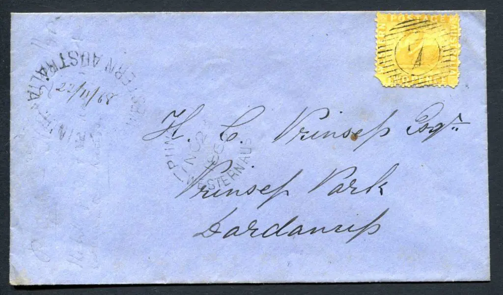 1868 (22nd Nov) Proving cover tying numeral ... Image 1++