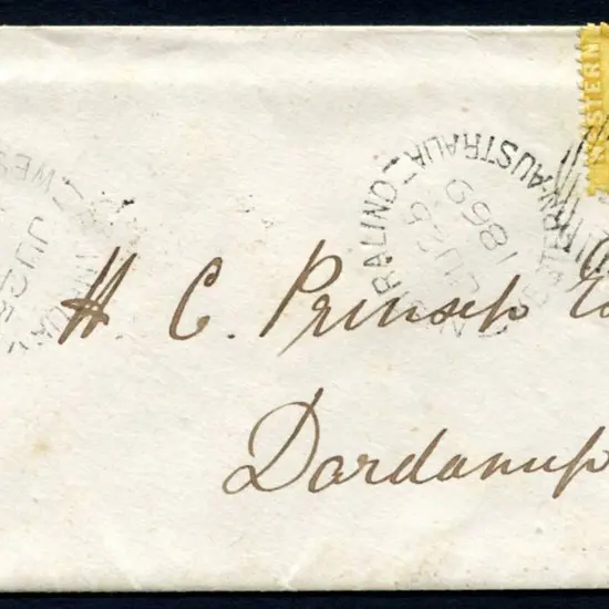 1869 (25th July) Proving cover tying 15 bar "17" ...